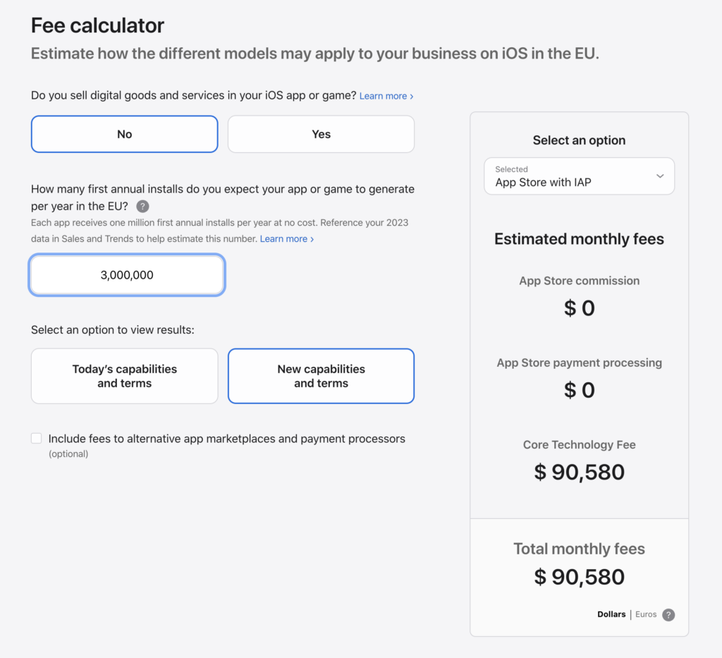 apple Core Technology Fee